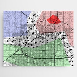 Lubbock, USA - minimalist map collage Jigsaw Puzzle