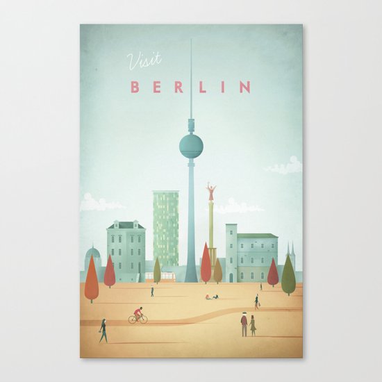Vintage Berlin Travel Poster Canvas Print