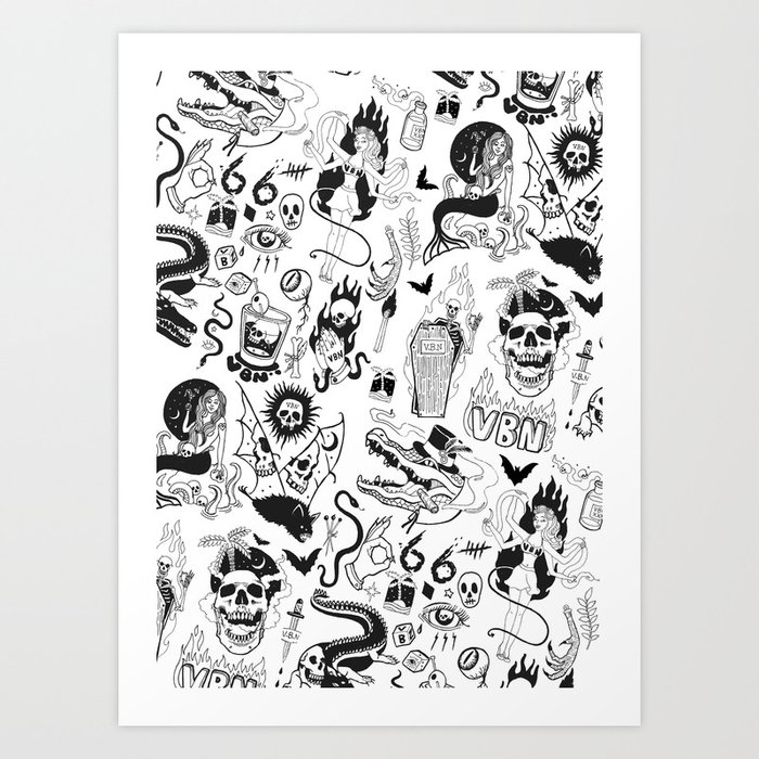 Voodoo Beach Nights Art Print by polkip | Society6