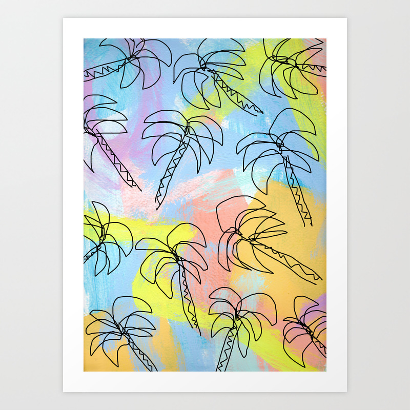 Live This Moment No 1 Illustration Palm Tree Pattern Summer