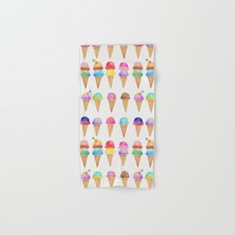 Summer Ice Cream Cones Hand & Bath Towel