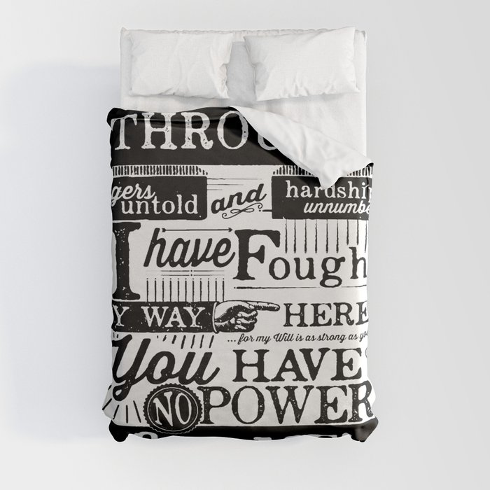 Labyrinth Quote You Have No Power Over Me Duvet Cover by Amber Galore ...
