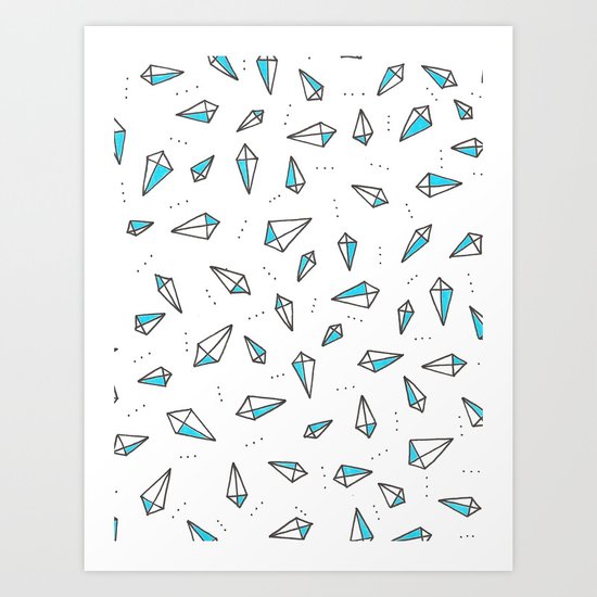 the aqua line Art Print