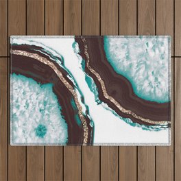 Agate Glitter Glam #18 #gem #decor #art #society6 Outdoor Rug