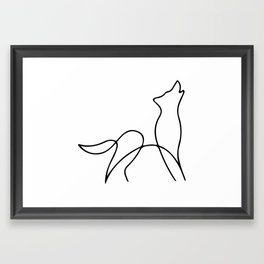 Picasso wolf Art - Minimal wolf Line Drawing Framed Art Print