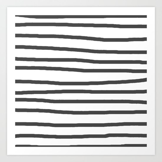 Simply Drawn Stripes in Simply Gray Art Print