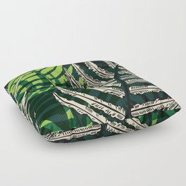 Dark fern leaves Floor Pillow