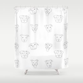 White pit bull love Shower Curtain