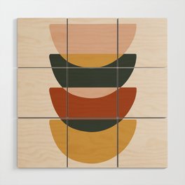 Modern Contemporary Shape Design - Warm Neutral Shades Of Nature Pink Tan Off White Terracotta Gray Wood Wall Art
