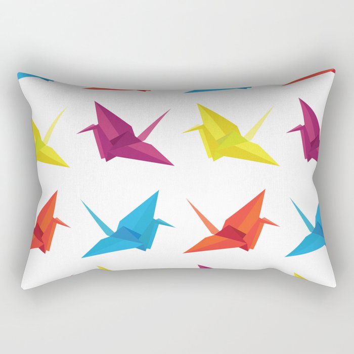 Origami Cranes Pattern Rectangular Pillow