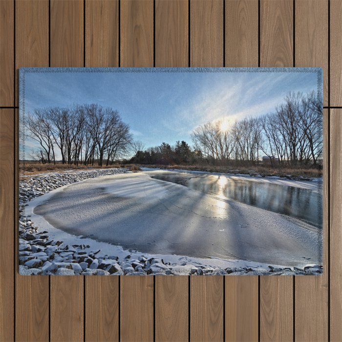 Long Shadows of Winter Outdoor Rug by Bonfire Photography