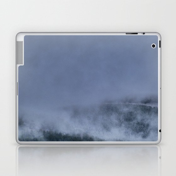 Scottish Highlands Spring Mist Over a Pine Forest in I Art Laptop & iPad Skin