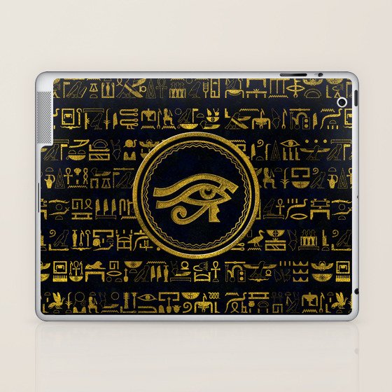 Gold Egyptian Eye of Horus Wadjet Laptop & iPad Skin by Creativemotions Society6