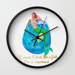Drink Like a Fish Wall Clock