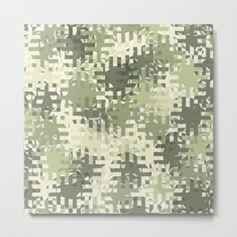 Green pixels and dots Metal Print