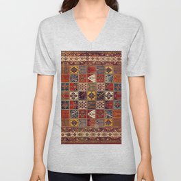 Antique Persian Isfahan Rug V Neck T Shirt