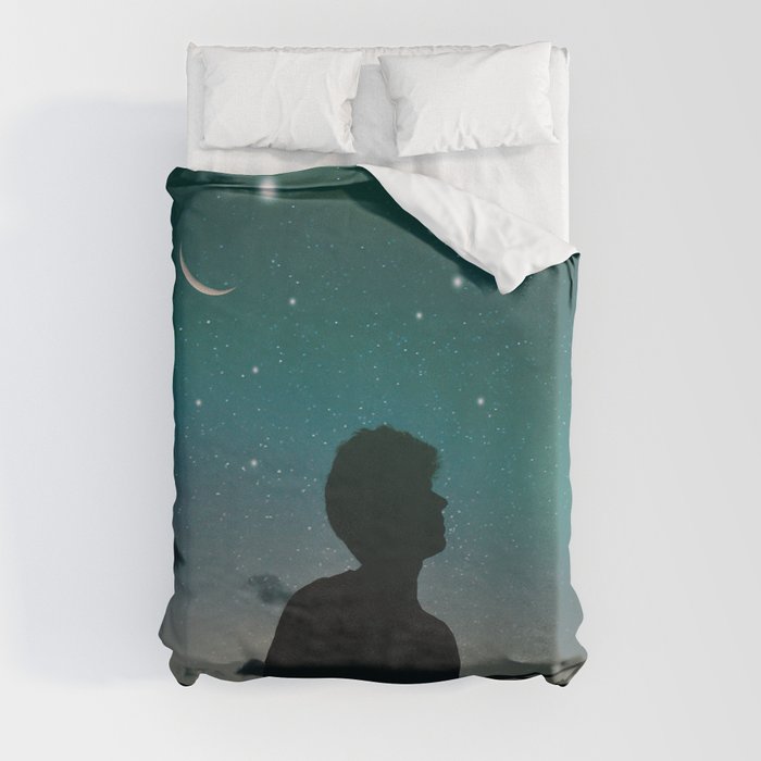 Night Sky Meteor Aurora Duvet Cover