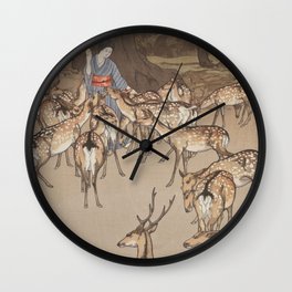 Deer In Kasuga Woodblock Print Japanese Art Wall Clock | Japanaesthetic, Woodblockart, Japan, Woodblock, Deerisland, Deer, Nara, Japanesedeer, Japaneseart, Painting 