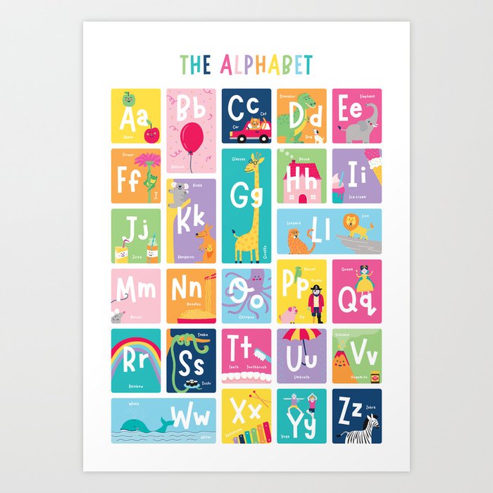 Children's Alphabet Print – Colourful Art Print