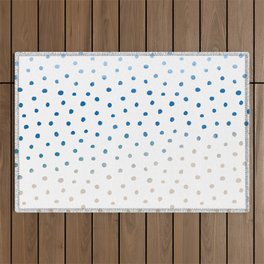 Sand and Surf Watercolor Dots Outdoor Rug