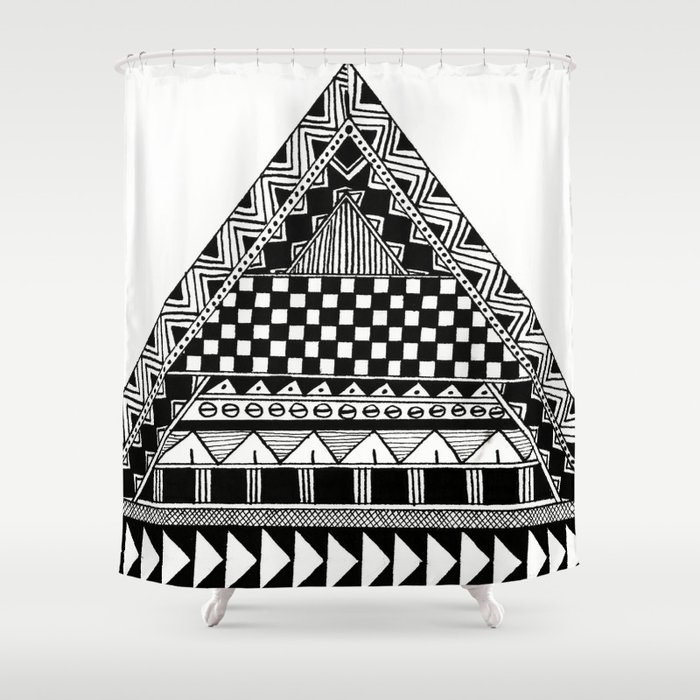 Geometrical Triangle Shower Curtain By Kjsouthernbelle