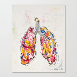 PinkBlueYellow Lungs  Canvas Print