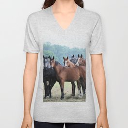 horses V Neck T Shirt