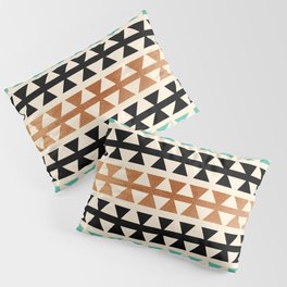 Desert Boho Ethnic Pattern with Triangles (shades of green) Pillow Sham