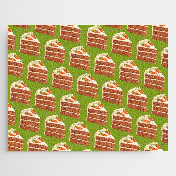 Carrot Cake Pattern - Green Jigsaw Puzzle
