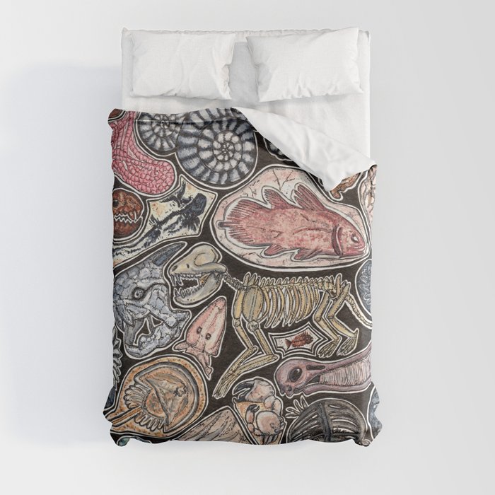 Fossils for history, dinosaur and archaeology lovers Duvet Cover