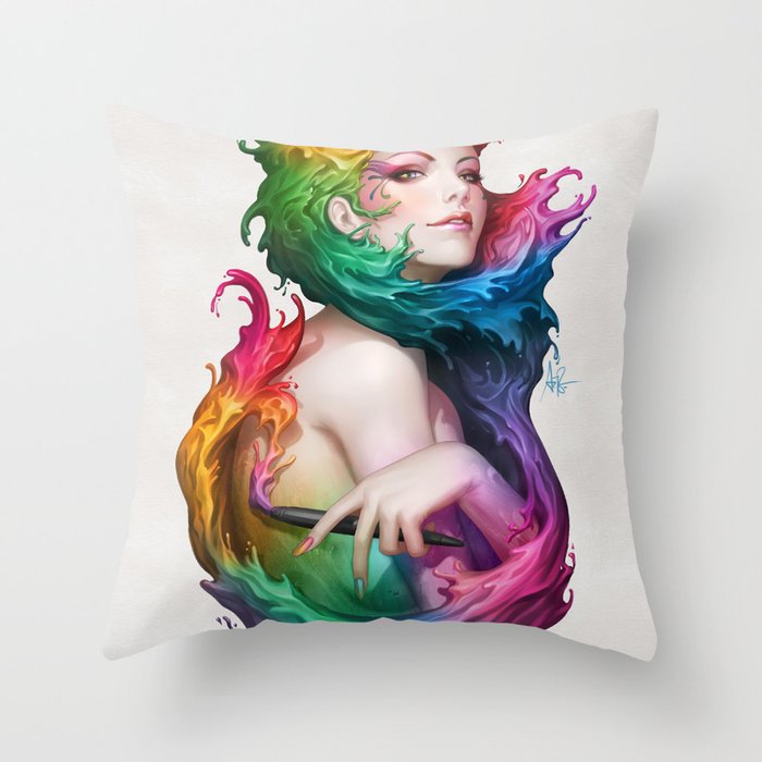 Angel of Colors Throw Pillow