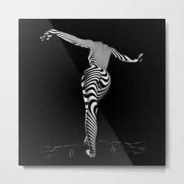 0489s-MM BW Zebra Striped Art Nude Figure Curves Metal Print | Meganmorse, Black And White, Artnude, Photo, Chrismaher, Zebrastriped, Fineartnude, Nude, Abstractnude 