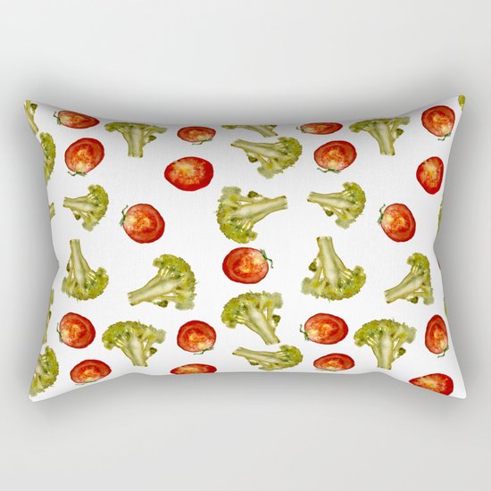 Broccoli and tomato Rectangular Pillow