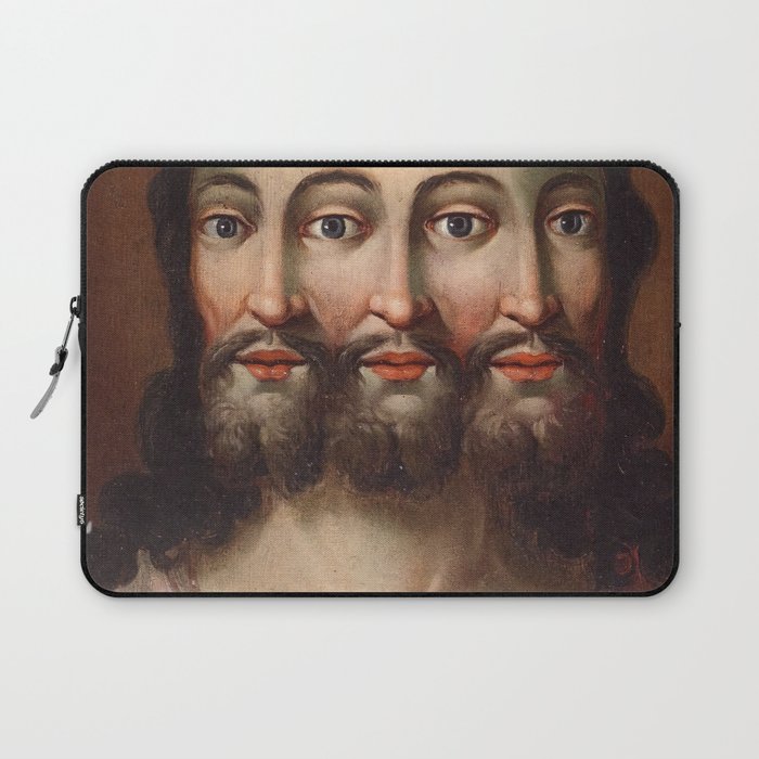 Three Faced Jesus The Holy Trinity Laptop Sleeve