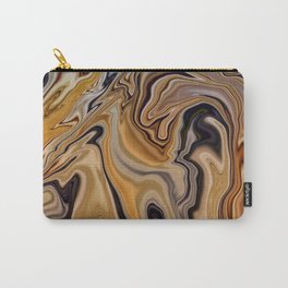 GYRE golden swirls navy accent marble like design Carry-All Pouch