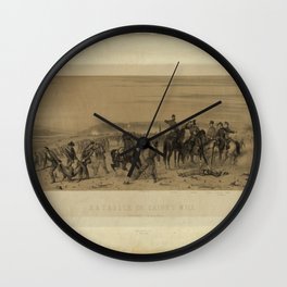 Bataille de gaine's mill. Virginie (27 Juin 1862), Vintage Print Wall Clock