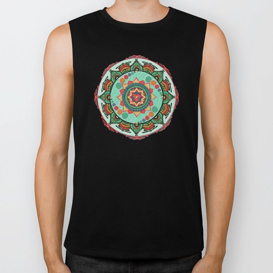 Heart Light Multicolor Mandala Biker Tank