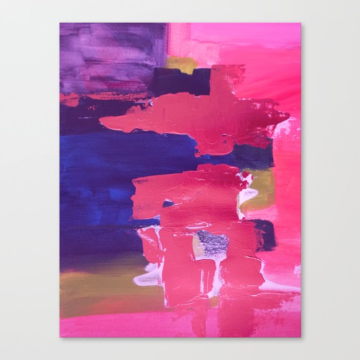 Abstract painting, pink navy abstract, paintings Canvas Print