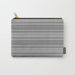 [ Thumbnail: Dark Gray and Grey Colored Lined/Striped Pattern Carry-All Pouch ]