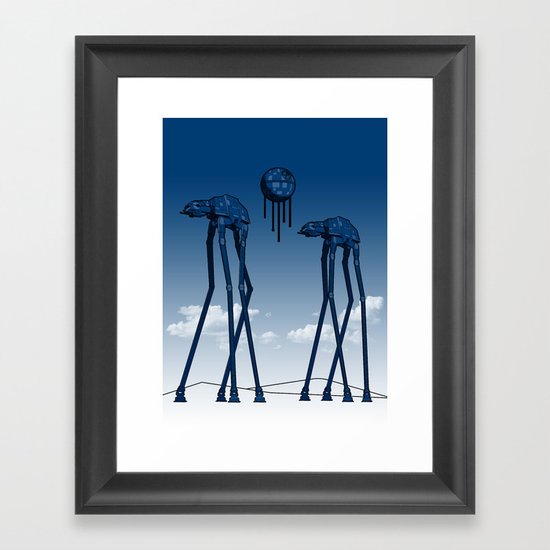 Dali's Mechanical Elephants - Blue Sky Framed Art Print