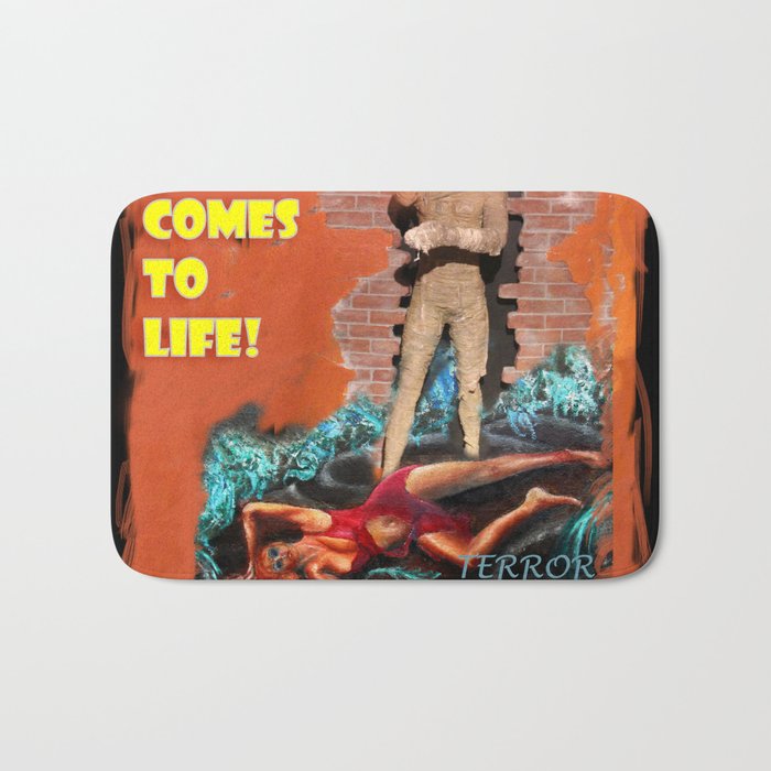 Woman in the red dress meets The Mummy Bath Mat