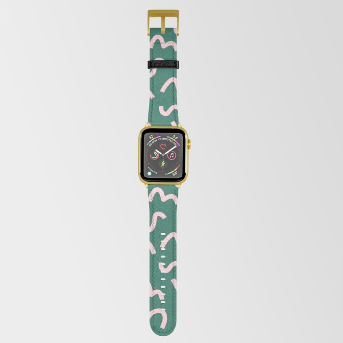 Funky Green and Pink Pattern Apple Watch Band | Drawing, Funky, Retro, Modern, Contemporary, Abstract, Green, Green-and-pink, Cool, Charly-clements