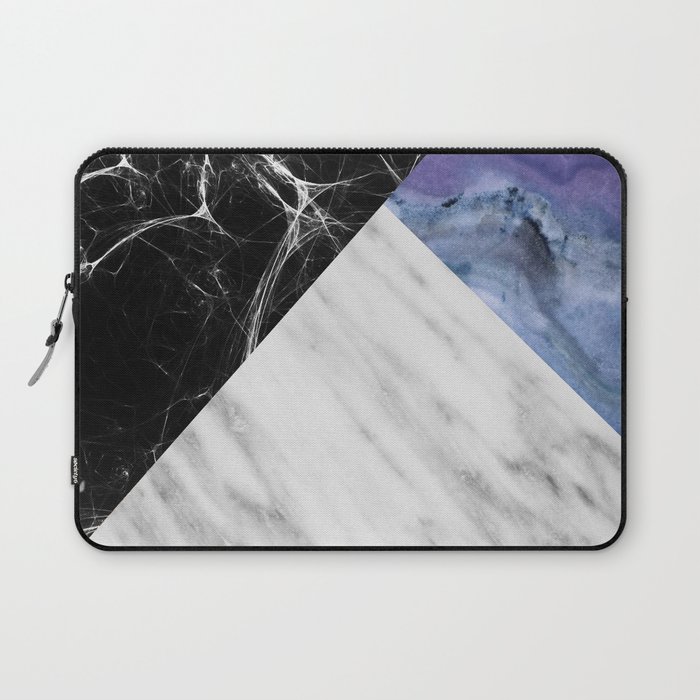 Marble Collage with Blue Laptop Sleeve
