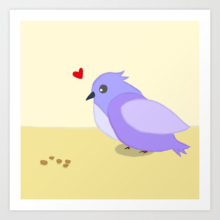 A little blue bird Art Print