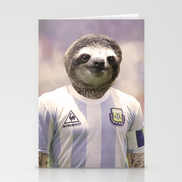 Football Sloth Stationery Cards