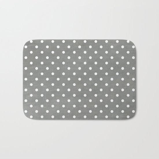 dark gray swiss dots Bath Mat