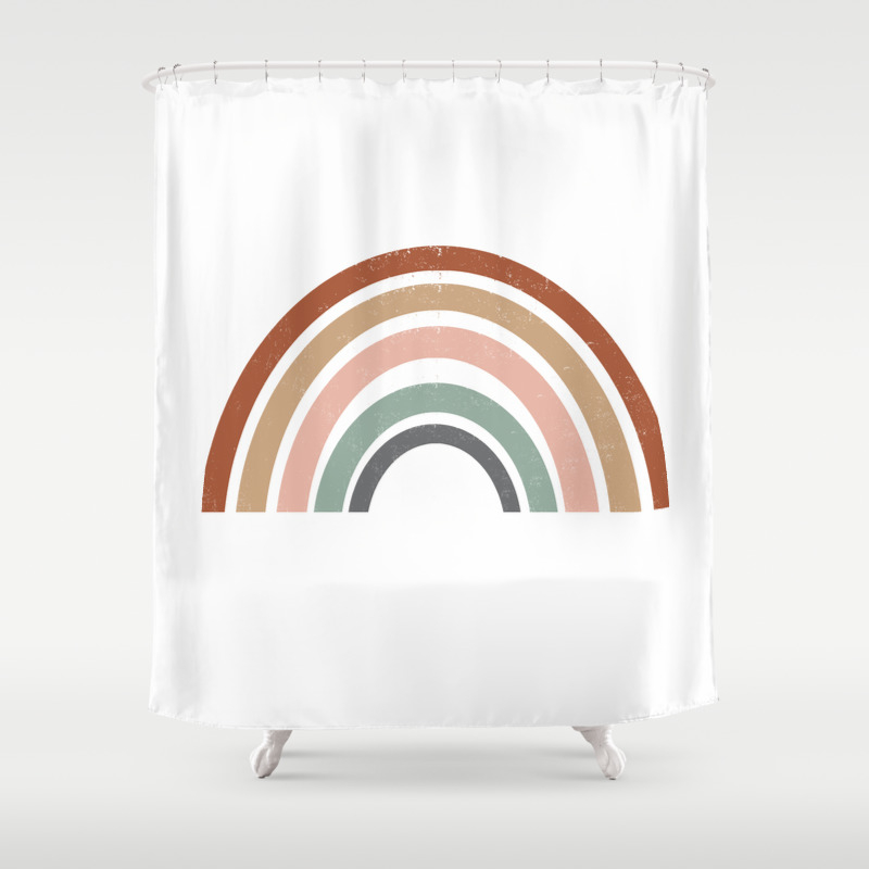 Rainbow Earth Tone Cute Kids Room Decor Muted Rainbow Art Print