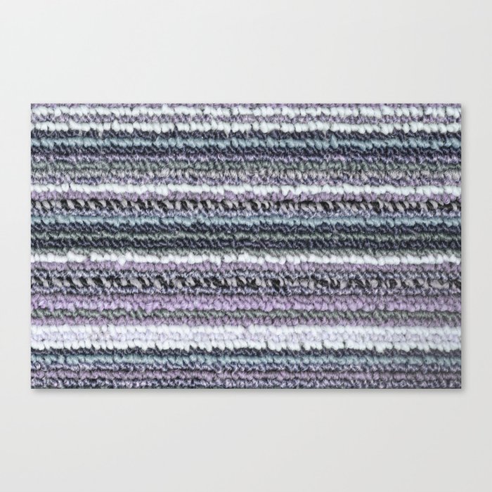 Gray Lavender Aqua Carpet Stripes Canvas Print