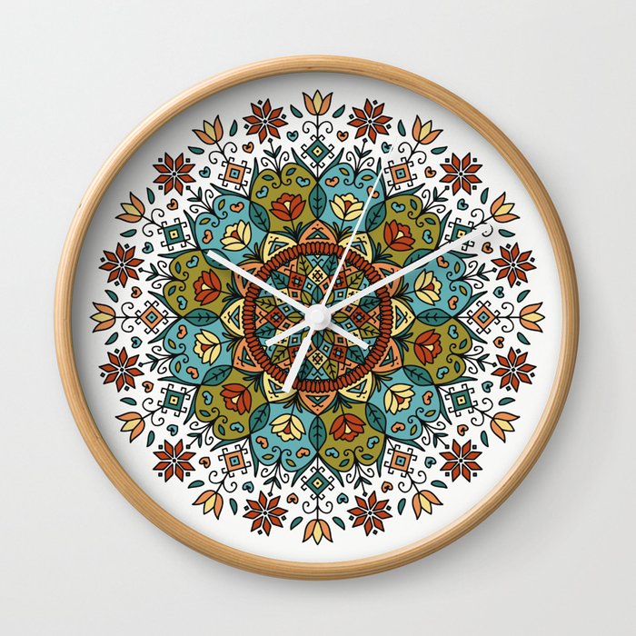 Mandala of creativity and love Wall Clock