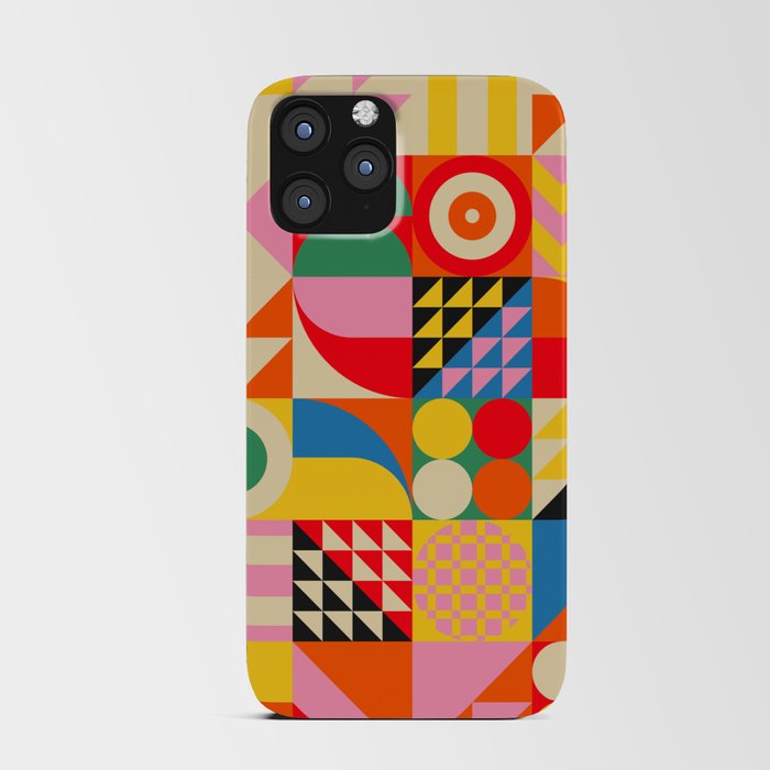 Happy Colorful Geometric Tropical Jungle iPhone Card Case